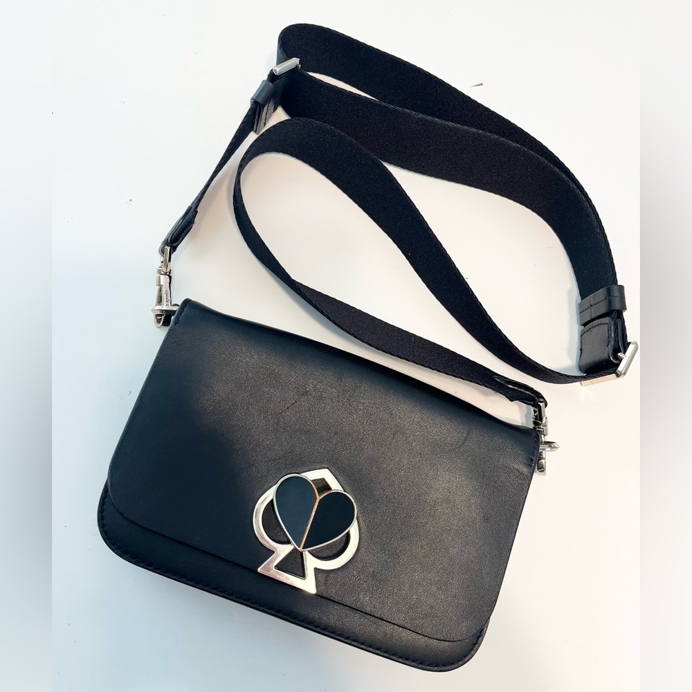 Kate Spade Black Crossbody Bag with Silver Accent
